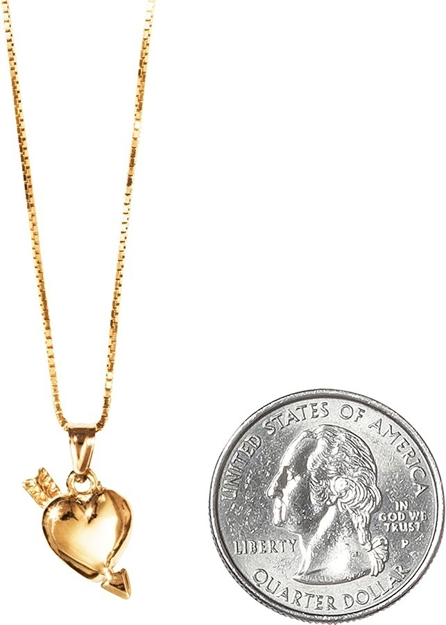 Gold Heart and Arrow Pendant